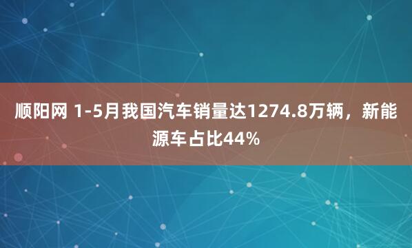 顺阳网 1-5月我国汽车销量达1274.8万辆,新能源车占比44%
