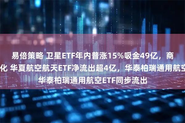 易倍策略 卫星ETF年内普涨15%吸金49亿，商业航天资金分化 华夏航空航天ETF净流出超4亿，华泰柏瑞通用航空ETF同步流出